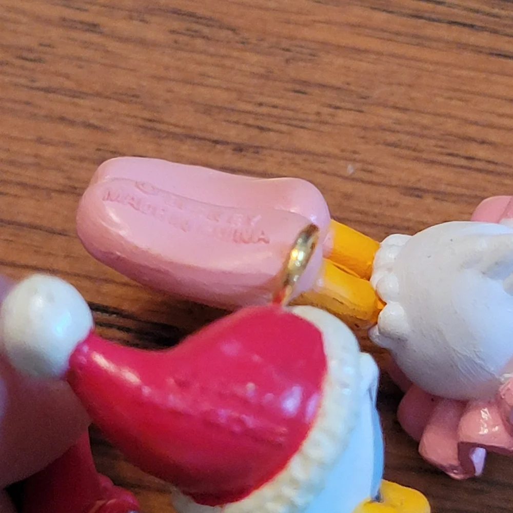 Walt Disney Prod. Vintage Pluto & Disney Donald & Daisy Duck Mini Ornaments